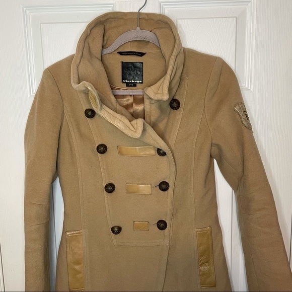 MACKAGE Wool Cashmere Camel Double Breasted Long Coat Jacket Made in Canada S - Picture 5 of 13
